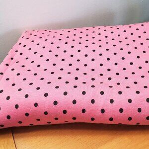 JERSEY FABRIC 88" x 48" PINK BLACK POLKA DOTS STRETCHABLE NEW CRAFT SEWING DECOR